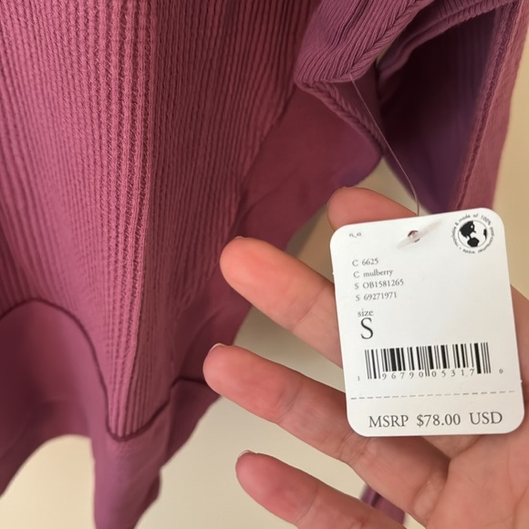 Free People Santa Clara Thermal Long Sleeve Top in Mulberry NWT - Picture 6 of 8